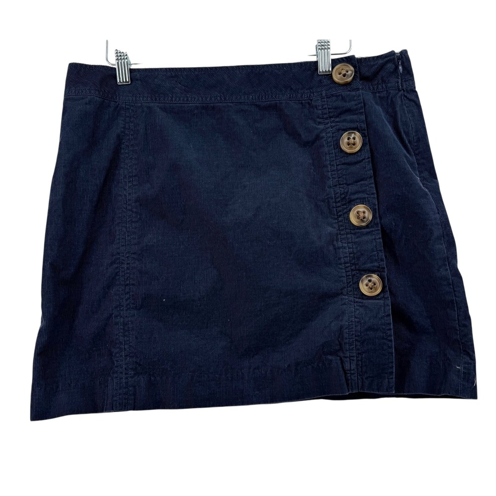 Vineyard Vines Navy Blue Corduroy Button Front Mini Skirt‎ Women's Size 14
